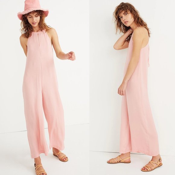 wide leg sleeveless jumpsuit